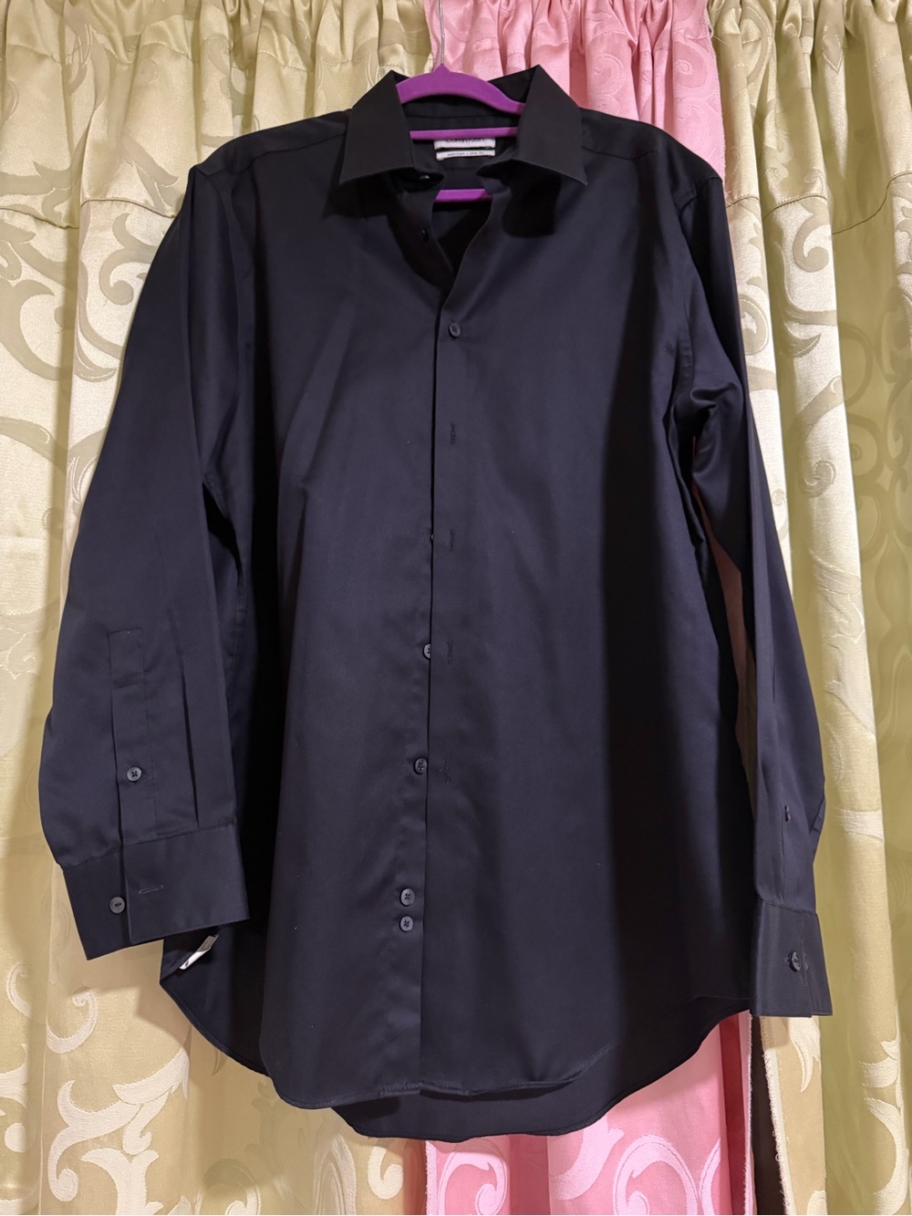 Calvin Klein Black Long-Sleeve Dress Shirt